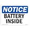 Signmission OSHA Notice, 3.5" Height, NOTICE Battery Inside Sign, 5" X 3.5", Landscape OS-NS-D-35-L-15299 - alternate 1